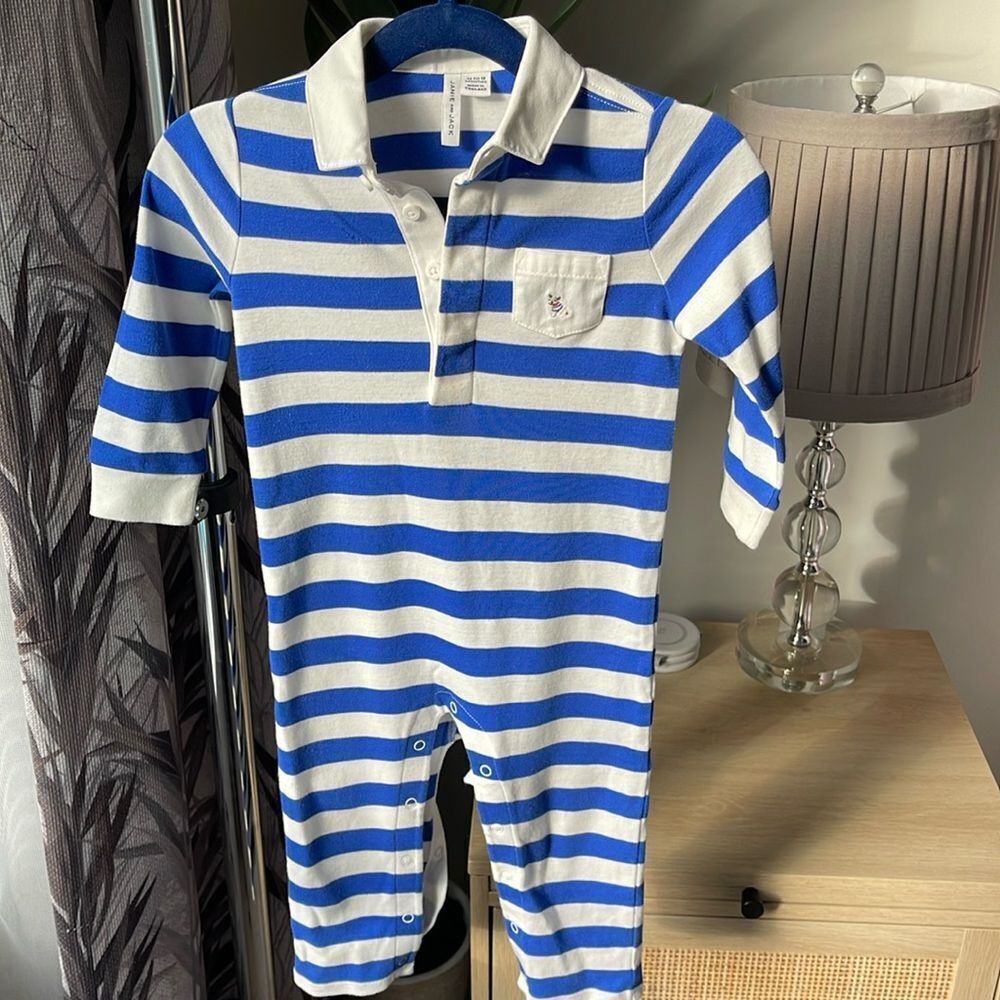 Janie Jack Baby Boys Collar One Piece Long Sleeve Outfit Size 12-18 months